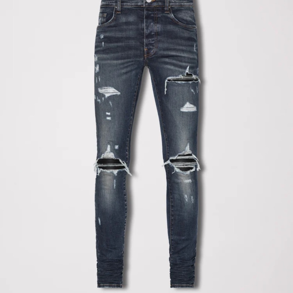 MIKE AMIRI DISTRESSED ITALIAN DENIM SKINNY MX1 JEANS